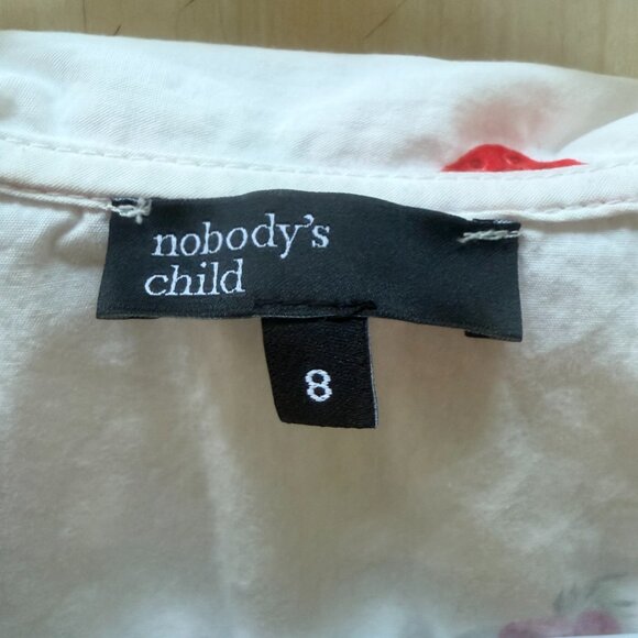 Nobody's Child Organic Cotton Strawberry Print Button Blouse Sailor Collar Sz.4 - Picture 5 of 11